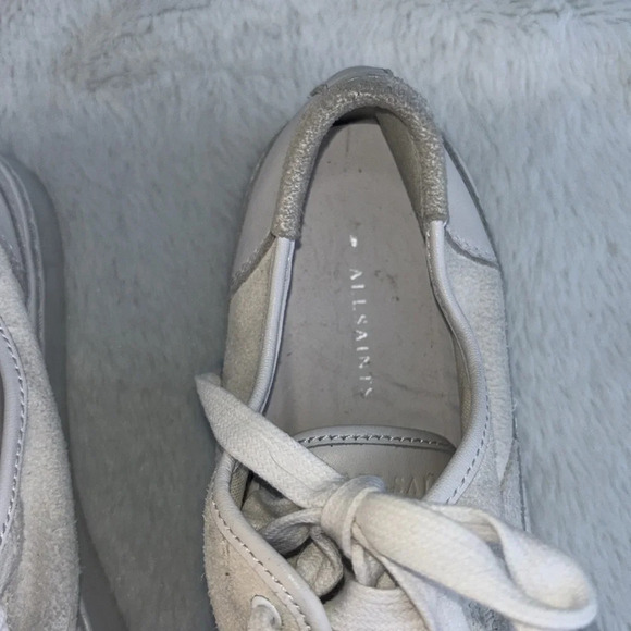 GUC AllSaints Bella White Women's Size EU 39 Leather Suede Comfort Casual Retro - Picture 9 of 9